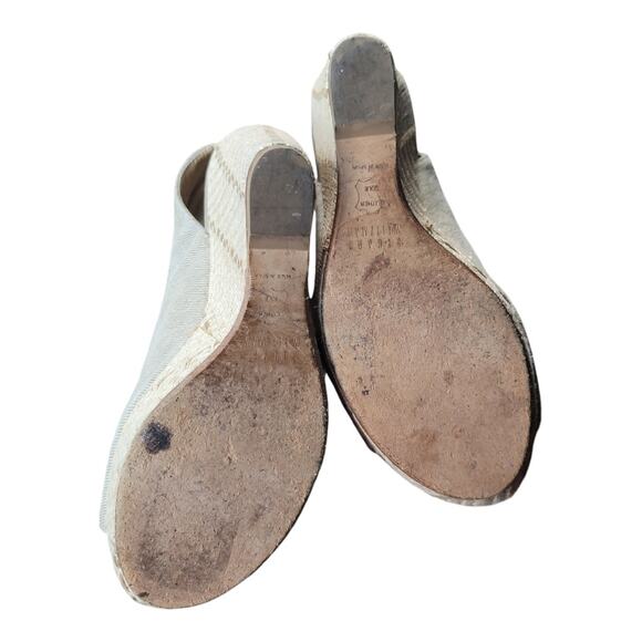 Stuart Weitzman Glover Stretch Espadrille Wedge Sandals Women's Size 7 US Beige - Picture 7 of 8